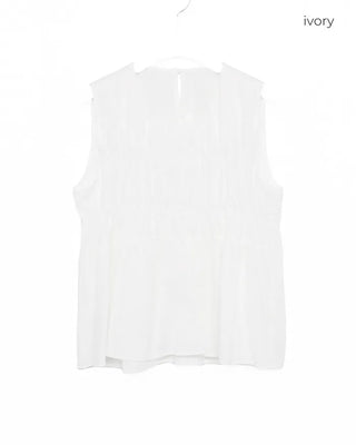 Shirred sleeveless blouse