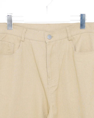 Cotton pants with side buckle patches
