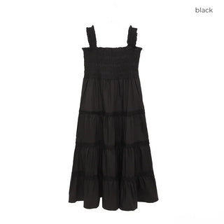 Frilled tiered long dress
