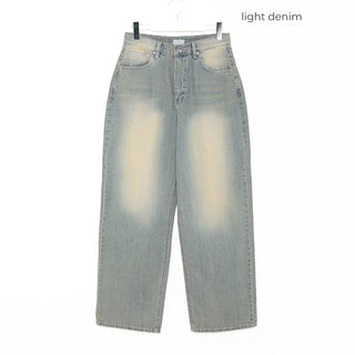 Vintage Wash Wide Denim Pants