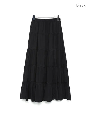 Lace tiered long skirt