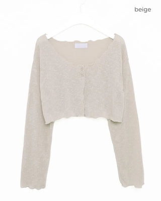 Sheer open cropped cardigan