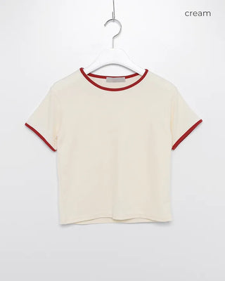 Cropped Ringer Half T-shirt