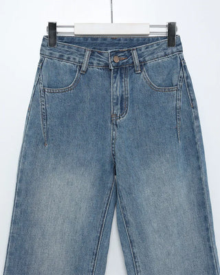 Semi-bootcut denim pants