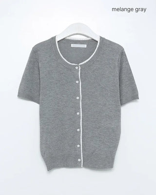 Lace Point Short Sleeve Cardigan
