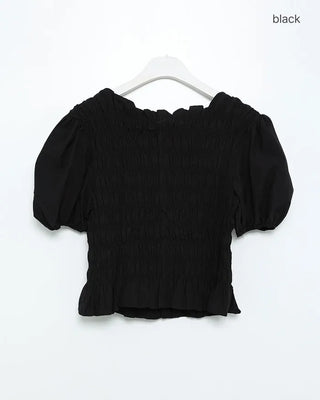 Smoked Frill Puff Blouse