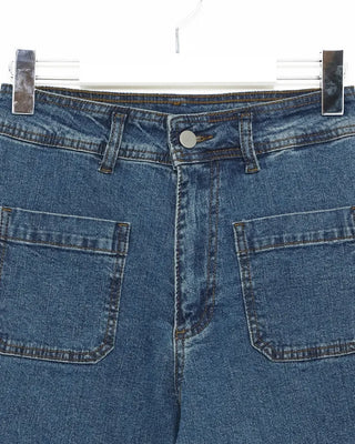 Patch pocket denim pants