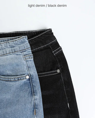 Bootcut washed denim pants