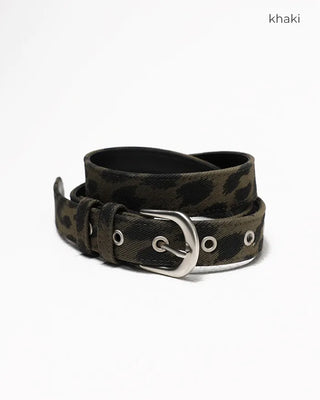Leopard Serge Double Loop Belt