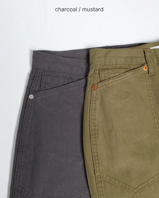 Pentagon pocket herringbone striped cotton pants