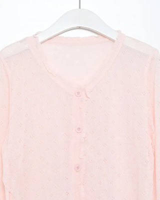 See-through perforated cardigan