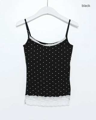 Dot lace point camisole