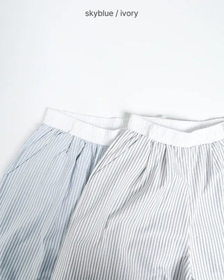 Belt loop striped easy pants