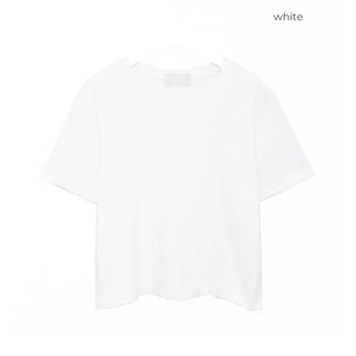 Basic cropped short-sleeved T-shirt