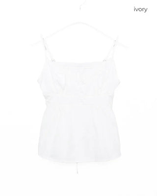 Half-button peplum camisole