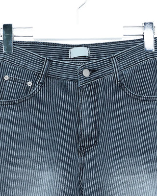 Striped denim wide-leg pants