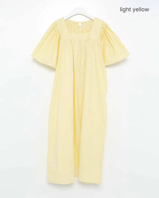 Gathered Square Neck Dress