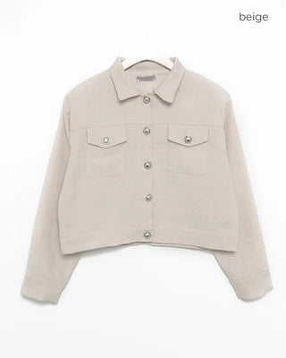 Silver round button tweed jacket