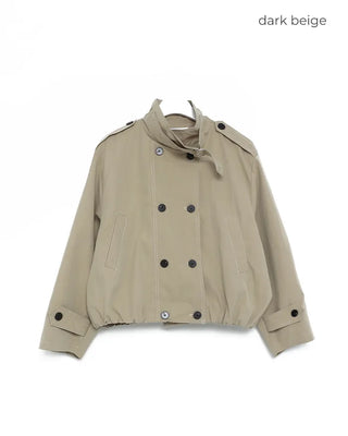 High-neck half trench jacket