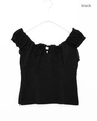 2-way robe décolleté cropped sleeveless top