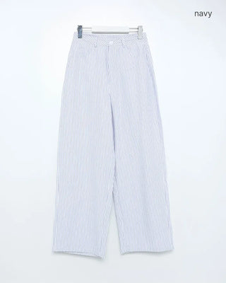 Striped Summer Cotton Wide Pants