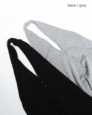 V-button halter neck top