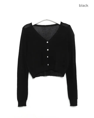 Sheer cropped cardigan