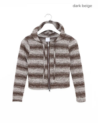 Gradient Border Double Zip Hoodie