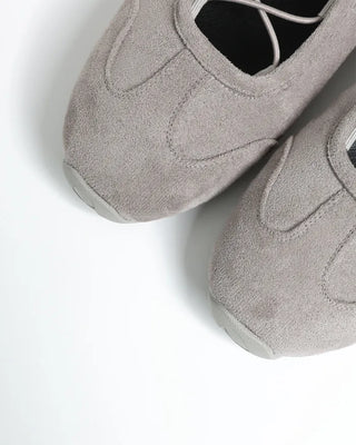 Suede lace-up ballet sneakers