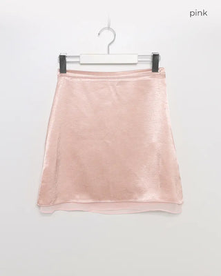 Satin mini skirt