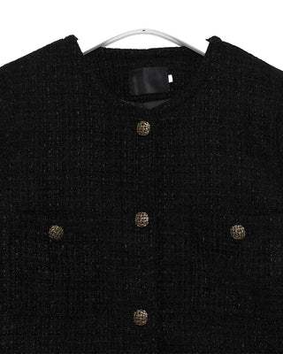 Gold button round tweed jacket