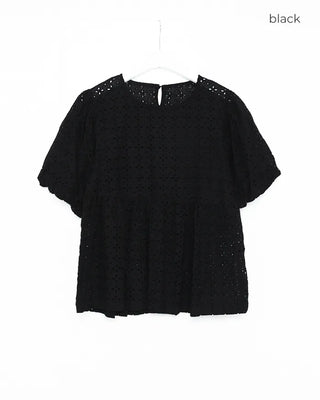 Balloon puff punching blouse