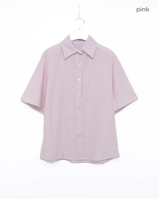 Pencil stripe half shirt