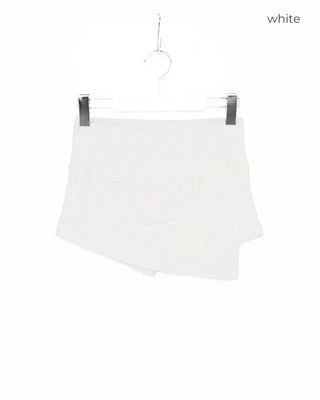 Asymmetrical design ribbed skirt pants