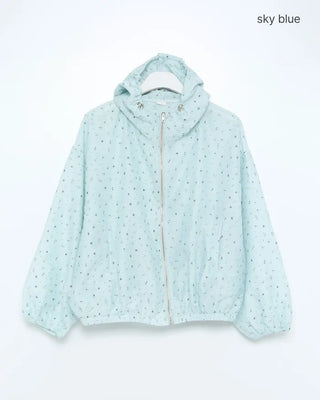 String Flower Hooded Windbreaker
