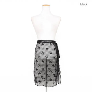 Ribbon sheer wrap skirt