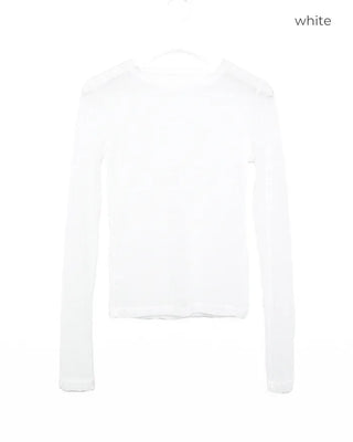 Patterned sheer layered long-sleeved T-shirt