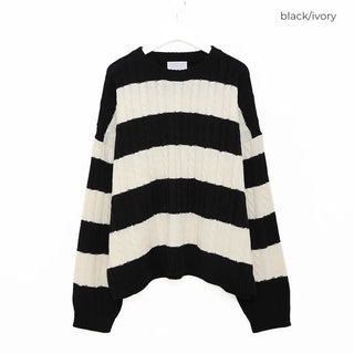 (Unisex) Bold Border Cable Knit