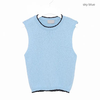 Boucle knit sleeveless top