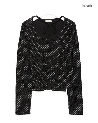 Dot strap long-sleeved T-shirt