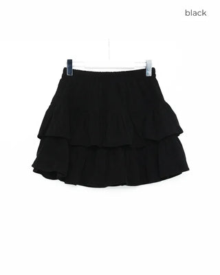 Corduroy tiered mini skirt