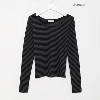 Striped basic long-sleeved T-shirt
