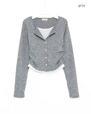 Long-sleeved layered cardigan