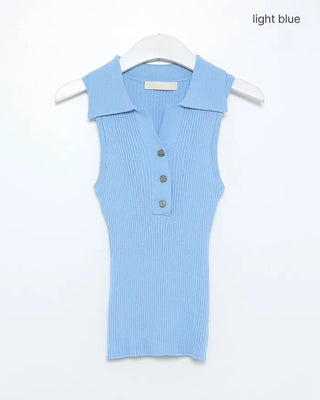 Color Button Sleeveless