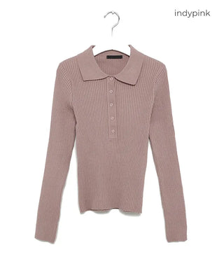 Ribbed collar knit