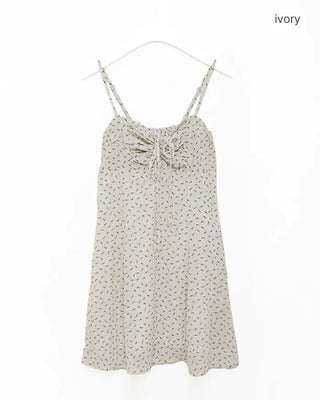 Flower Gathered Mini Camisole Dress