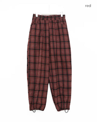 Big check wide pants
