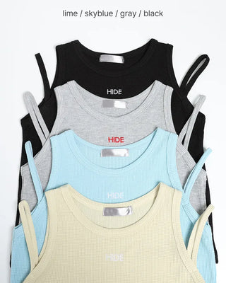 HIDE Stitch Camisole Waffle Tank Top