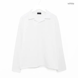Basic open-collar T-shirt