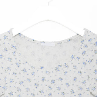 Flower Rib Short-Sleeve T-Shirt
